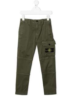 Stone Island Junior брюки карго с нашивкой-логотипом