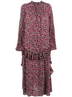 Nº21 платье миди с леопардовым принтом и оборками