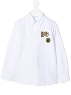 Dolce & Gabbana Kids рубашка с вышитым логотипом