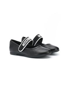 Moschino Kids балетки с ремешками и логотипом