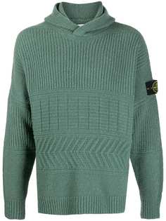 Stone Island худи в рубчик с логотипом
