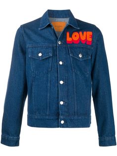 Sandro Paris джинсовая куртка с принтом Love