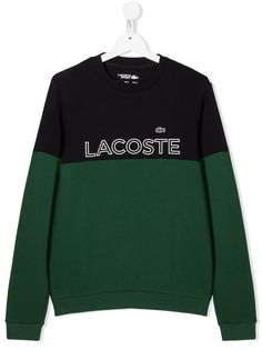 Lacoste Kids толстовка в стиле колор-блок с логотипом