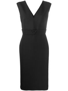 Valentino платье миди с V-образными вырезами