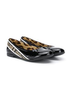 Roberto Cavalli Junior балетки с вышитым логотипом