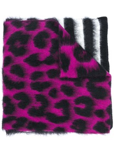 Nº21 шарф в полоску с леопардовым принтом