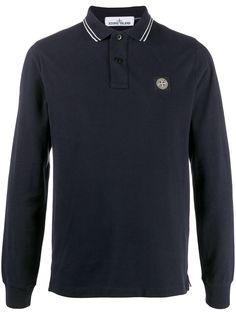 Stone Island рубашка поло с длинными рукавами и логотипом