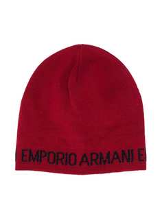 Emporio Armani Kids шапка бини с жаккардовым логотипом