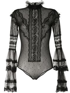 Costarellos прозрачное боди с оборками