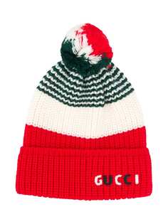 Gucci Kids шапка бини с вышитым логотипом