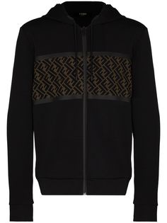 Fendi худи на молнии с логотипом FF