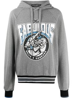 Dolce & Gabbana худи с леопардовым принтом и логотипом