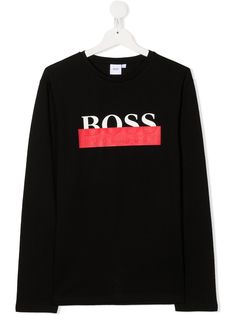 BOSS Kidswear футболка с длинными рукавами и логотипом