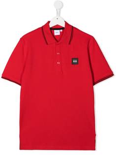 BOSS Kidswear рубашка поло с нашивкой-логотипом