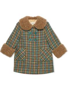Gucci Kids двубортное твидовое пальто