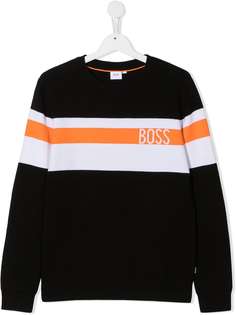 BOSS Kidswear свитер с контрастной полосой