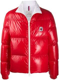 Moncler пуховик с нашивкой-логотипом