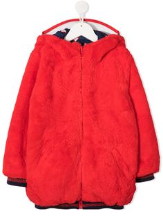 The Marc Jacobs Kids двустороннее пальто с капюшоном и принтом