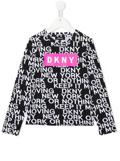 Dkny Kids футболка с текстовым принтом