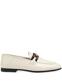 Gucci лоферы Brixton с отделкой Web