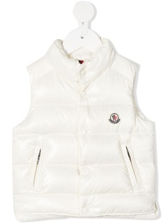 Moncler Enfant дутый жилет с нашивкой-логотипом