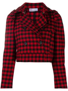 RED Valentino укороченный жакет в клетку гингем