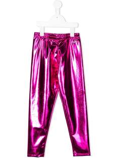 Gaelle Paris Kids легинсы с логотипом металлик