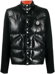 Moncler пуховик с нашивкой-логотипом