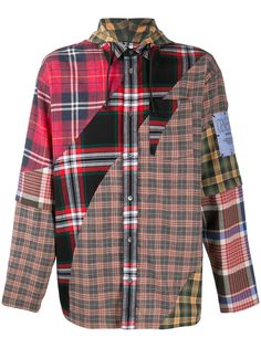 MCQ рубашка в технике пэчворк с капюшоном Alexander McQueen