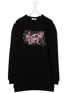Msgm Kids платье-трапеция с логотипом