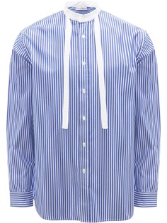 JW Anderson полосатая рубашка с воротником-стойкой и завязками