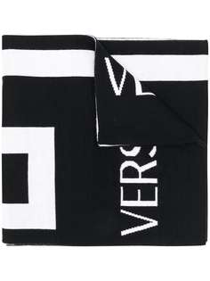 Versace шарф вязки интарсия с декором Greca
