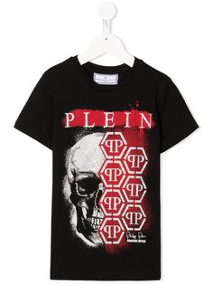 Philipp Plein Junior футболка с декорированным логотипом