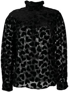 Saint Laurent блузка с бархатным узором