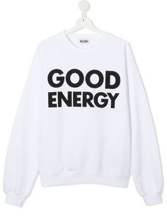 Moschino Kids свитер с надписью Good Energy