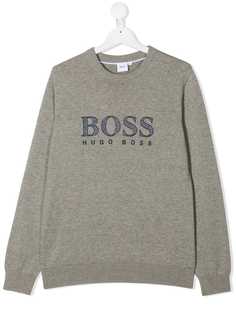 BOSS Kidswear толстовка с нашивкой-логотипом