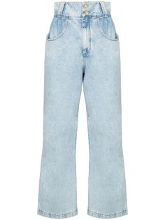 Alessandra Rich широкие джинсы с декорированными пуговицами
