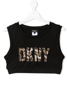 Dkny Kids укороченный топ с логотипом и принтом