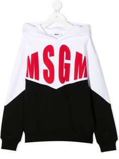 MSGM Kids худи с контрастной вставкой