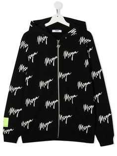 Msgm Kids худи на молнии с логотипом