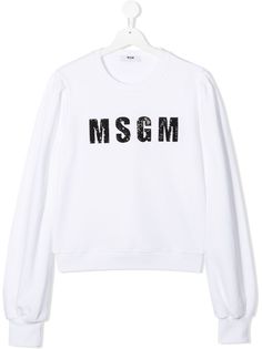 Msgm Kids толстовка с логотипом и пайетками