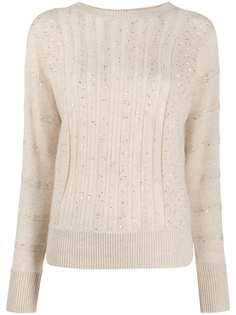 Max Mara джемпер с пайетками и круглым вырезом