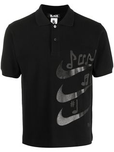 Black Comme Des Garçons рубашка поло с принтом