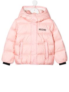 Moschino Kids пуховик с логотипом