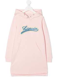 LANVIN Enfant платье с капюшоном и логотипом