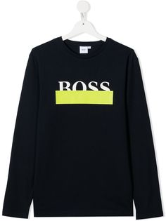 BOSS Kidswear топ с длинными рукавами и логотипом