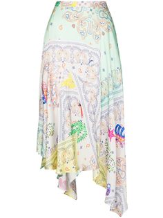 Mira Mikati юбка миди с асимметричным подолом и принтом
