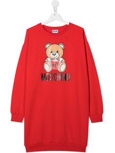 Moschino Kids платье-толстовка с принтом