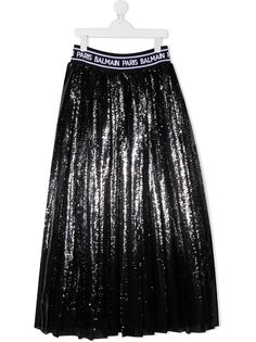 Balmain Kids юбка миди с пайетками