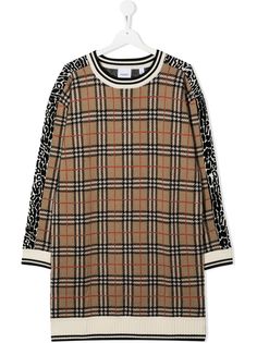 Burberry Kids трикотажное платье с узором